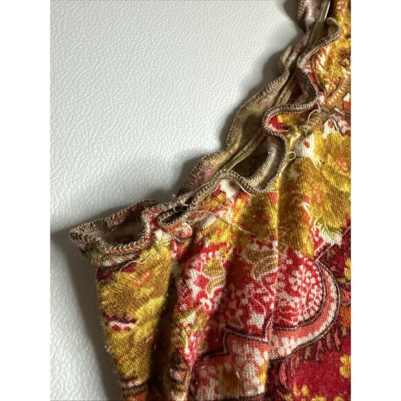 Bellina Y2K Paisley Ruffle Top Lace Up Boho Festival Fairycore Canada S Retro - Picture 10 of 13